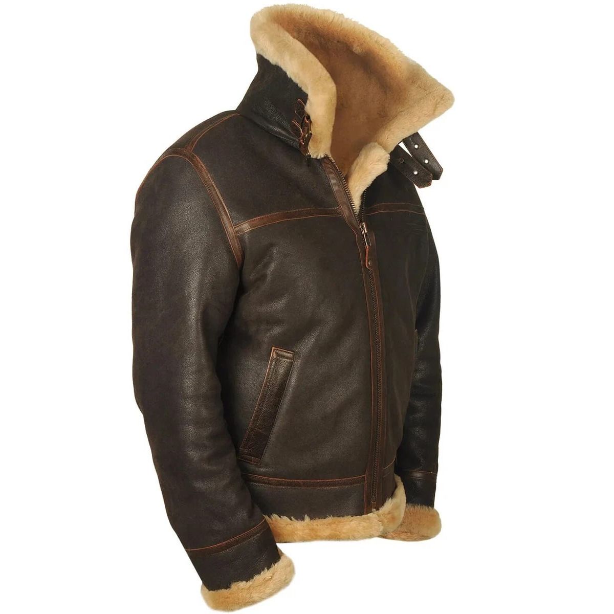 Men’s Shearling Aviator Leather Jacket
