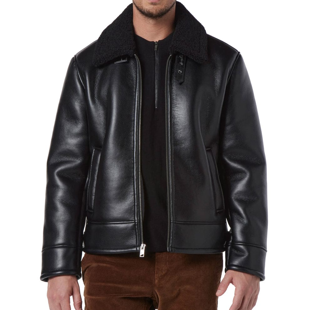 Classic Brown Shearling Pilot Jacket