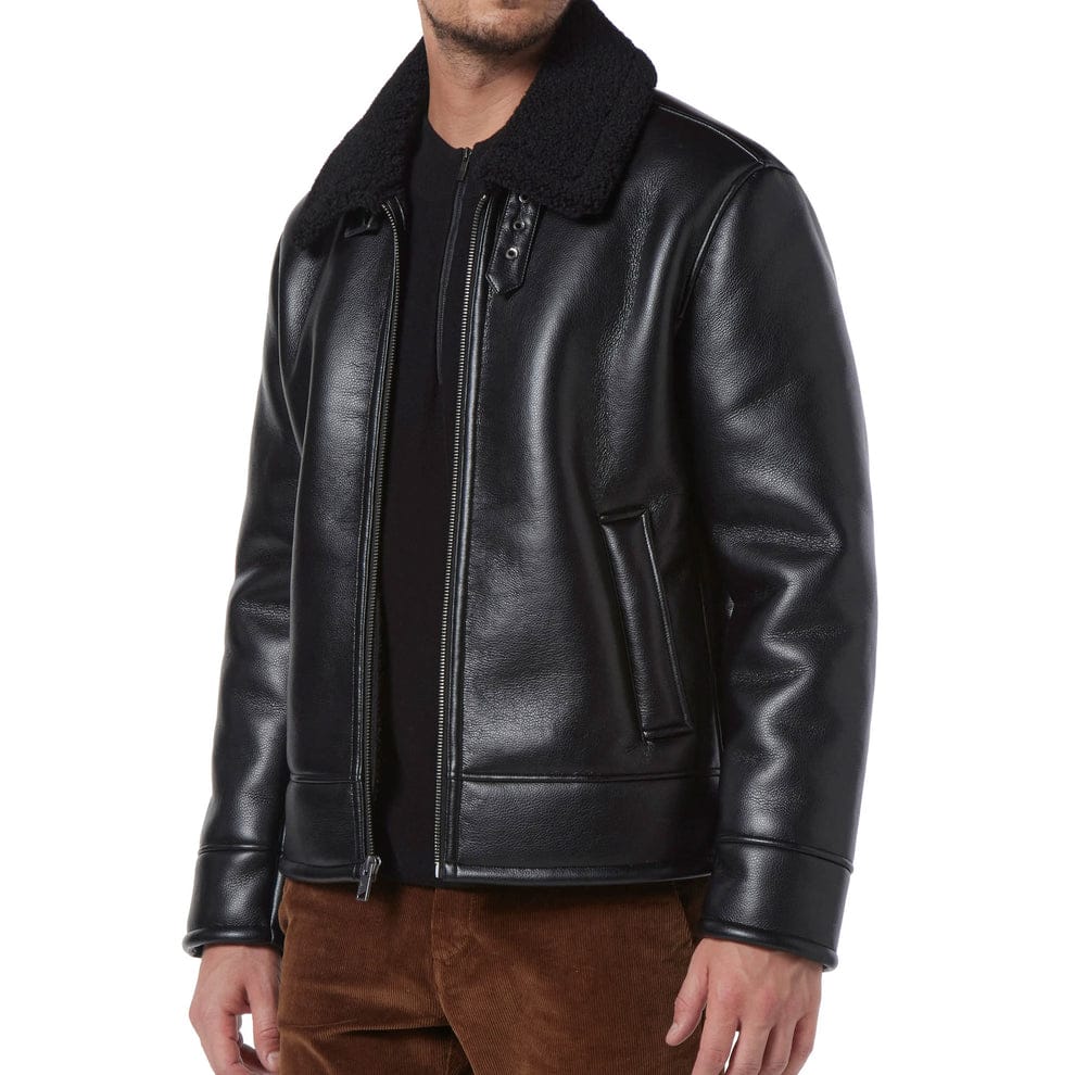 Classic Brown Shearling Pilot Jacket